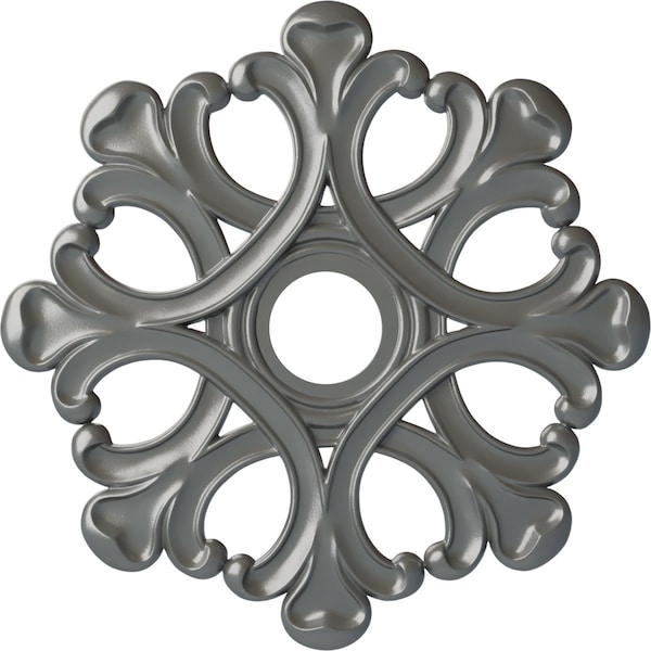 Ekena Millwork Angel Ceiling Medallion (Fits Canopies up to 4 3/8"), Hnd-Painted Silver, 20 7/8"OD x 3 5/8"ID x 1"P CM20ANSLS - main